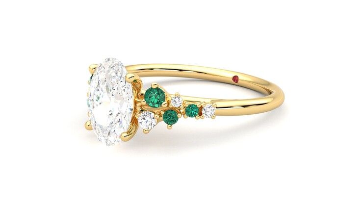 Taylor & Hart Marula Oval Engagement Ring 360 degree image 24