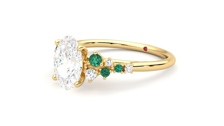 Taylor & Hart Marula Oval Engagement Ring 360 degree image 24