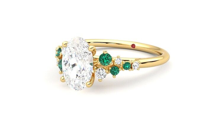 Taylor & Hart Marula Oval Engagement Ring 360 degree image 25