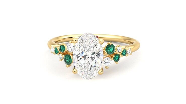 Taylor & Hart Marula Oval Engagement Ring 360 degree image 28