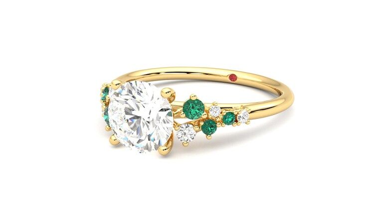 Taylor & Hart Marula Round Engagement Ring 360 degree image 25