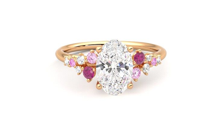 Taylor & Hart Marula Oval Engagement Ring 360 degree image 1