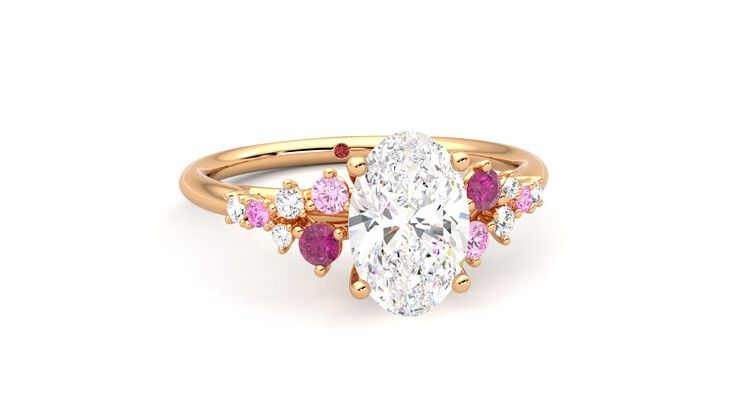 Taylor & Hart Marula Oval Engagement Ring 360 degree image 2