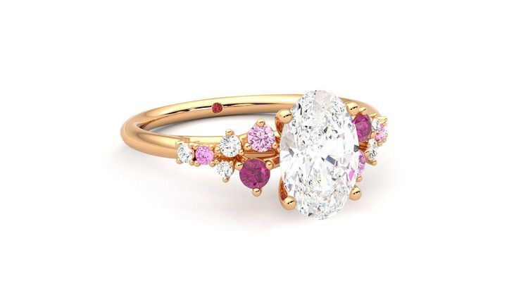 Taylor & Hart Marula Oval Engagement Ring 360 degree image 3