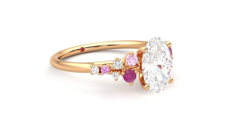Taylor & Hart Marula Oval Engagement Ring 360 degree image 4