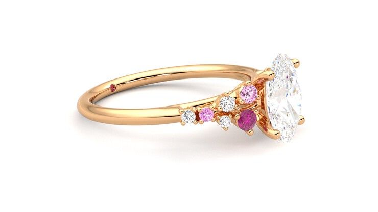 Taylor & Hart Marula Oval Engagement Ring 360 degree image 5
