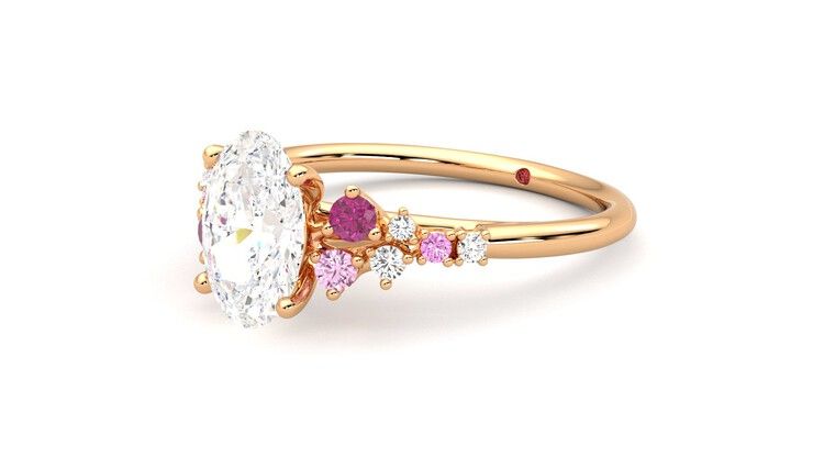 Taylor & Hart Marula Oval Engagement Ring 360 degree image 14