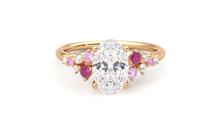 Taylor & Hart Marula Oval Engagement Ring 360 degree image 15