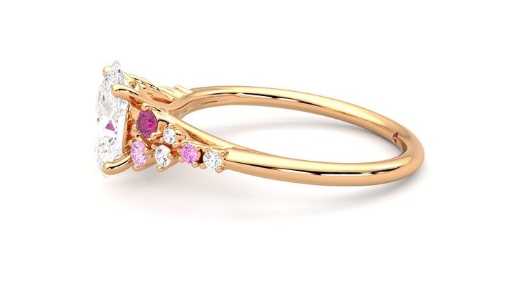 Taylor & Hart Marula Oval Engagement Ring 360 degree image 24