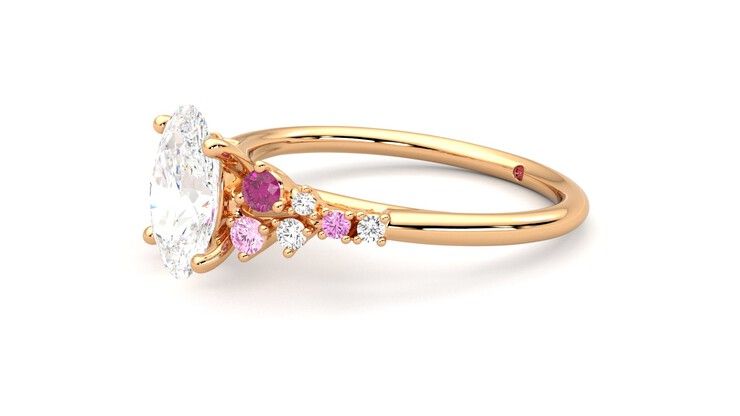 Taylor & Hart Marula Oval Engagement Ring 360 degree image 25