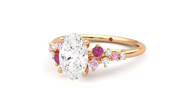 Taylor & Hart Marula Oval Engagement Ring 360 degree image 27