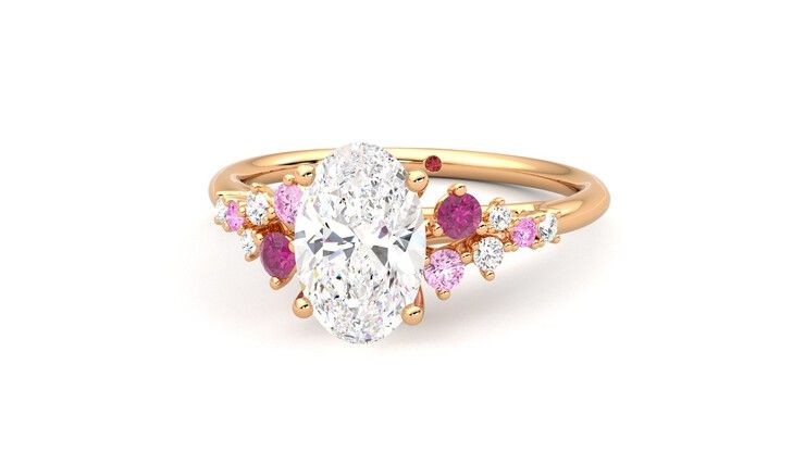 Taylor & Hart Marula Oval Engagement Ring 360 degree image 28