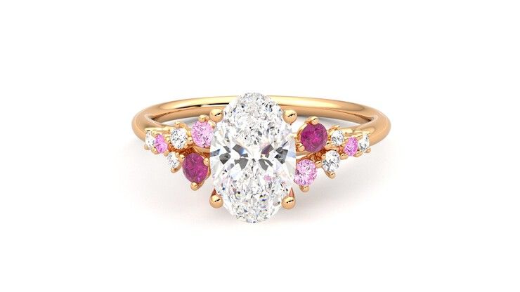 Taylor & Hart Marula Oval Engagement Ring 360 degree image 29