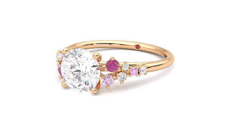 Taylor & Hart Marula Round Engagement Ring 360 degree image 25