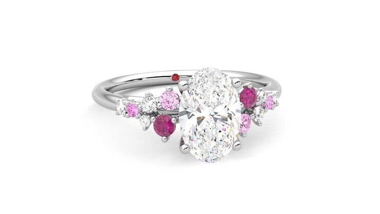 Taylor & Hart Marula Oval Engagement Ring 360 degree image 2