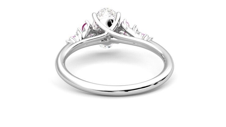 Taylor & Hart Marula Oval Engagement Ring 360 degree image 10