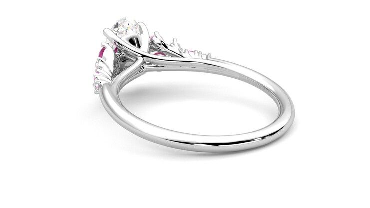 Taylor & Hart Marula Oval Engagement Ring 360 degree image 11