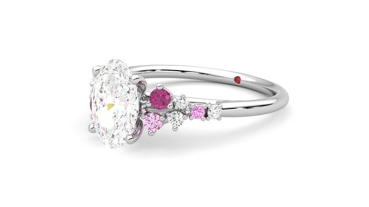 Taylor & Hart Marula Oval Engagement Ring 360 degree image 14