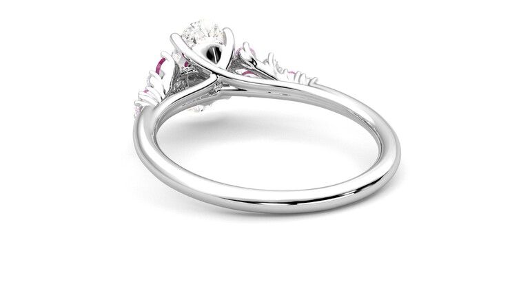 Taylor & Hart Marula Oval Engagement Ring 360 degree image 21