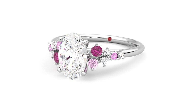 Taylor & Hart Marula Oval Engagement Ring 360 degree image 27