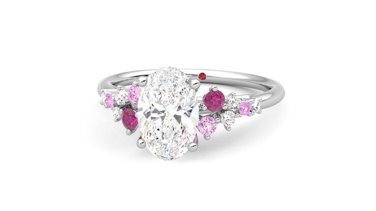 Taylor & Hart Marula Oval Engagement Ring 360 degree image 28