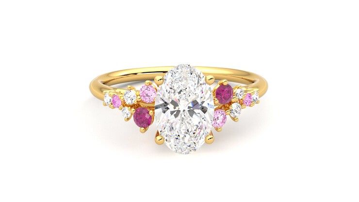 Taylor & Hart Marula Oval Engagement Ring 360 degree image 1