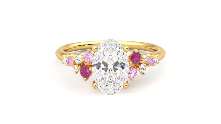 Taylor & Hart Marula Oval Engagement Ring 360 degree image 15