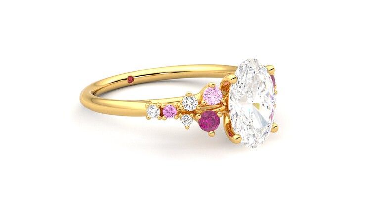 Taylor & Hart Marula Oval Engagement Ring 360 degree image 16