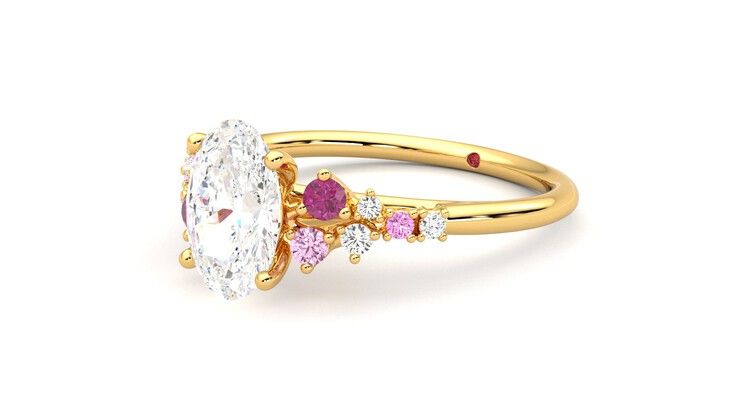 Taylor & Hart Marula Oval Engagement Ring 360 degree image 26