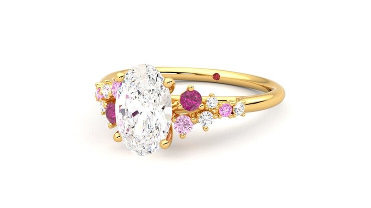 Taylor & Hart Marula Oval Engagement Ring 360 degree image 27