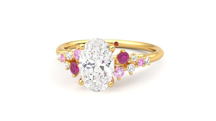Taylor & Hart Marula Oval Engagement Ring 360 degree image 28