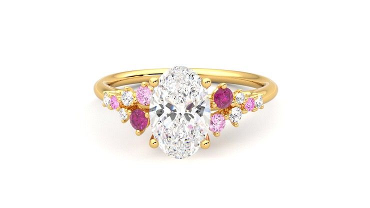 Taylor & Hart Marula Oval Engagement Ring 360 degree image 29