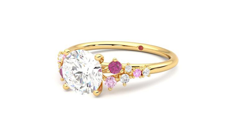 Taylor & Hart Marula Round Engagement Ring 360 degree image 25