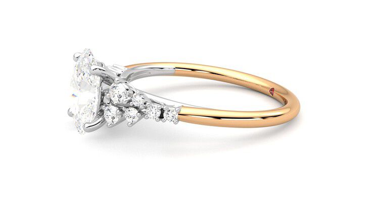 Taylor & Hart Marula Oval Engagement Ring 360 degree image 22