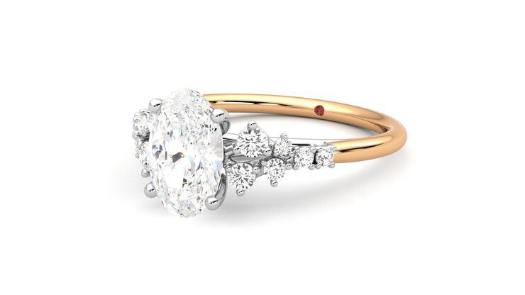 Taylor & Hart Marula Oval Engagement Ring 360 degree image 25