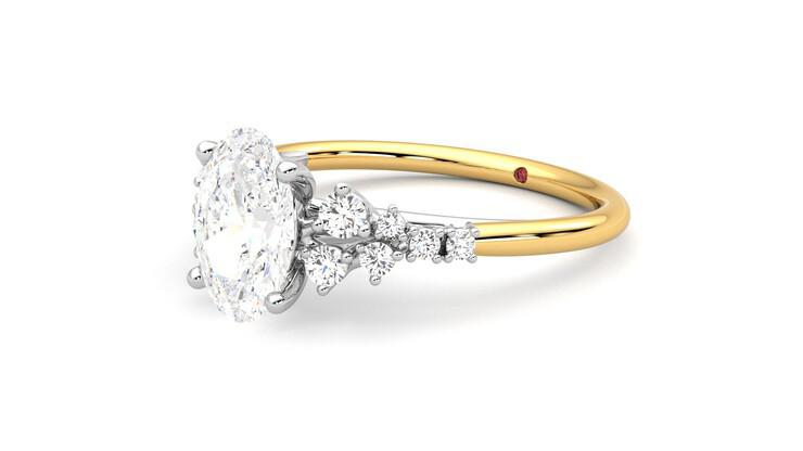 Taylor & Hart Marula Oval Engagement Ring 360 degree image 24