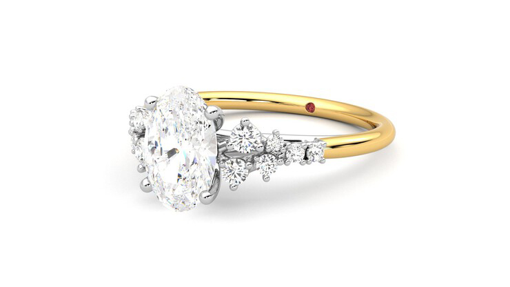Taylor & Hart Marula Oval Engagement Ring 360 degree image 25