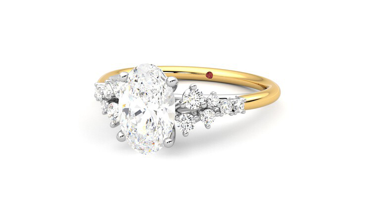 Taylor & Hart Marula Oval Engagement Ring 360 degree image 26