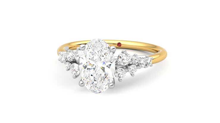 Taylor & Hart Marula Oval Engagement Ring 360 degree image 27