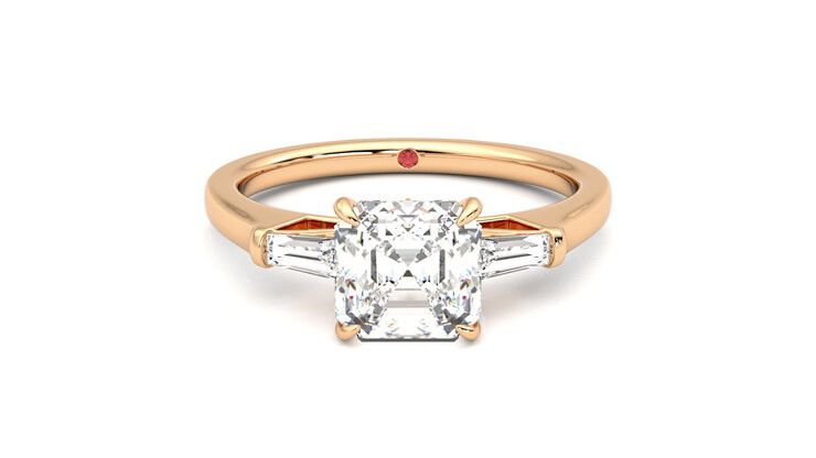 Taylor & Hart Mirror Asscher Engagement Ring 360 degree image 0