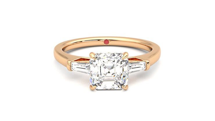 Taylor & Hart Mirror Asscher Engagement Ring 360 degree image 1