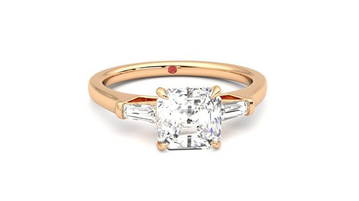 Taylor & Hart Mirror Asscher Engagement Ring 360 degree image 2
