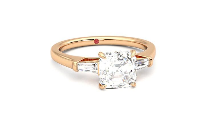 Taylor & Hart Mirror Asscher Engagement Ring 360 degree image 3