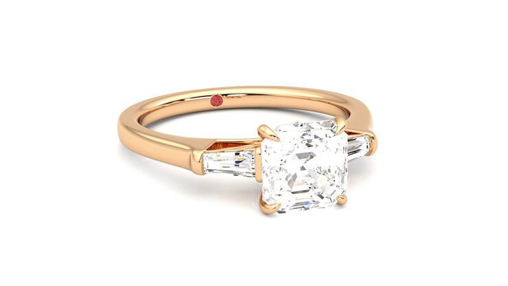 Taylor & Hart Mirror Asscher Engagement Ring 360 degree image 4