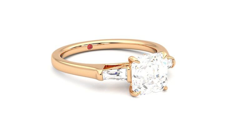 Taylor & Hart Mirror Asscher Engagement Ring 360 degree image 5