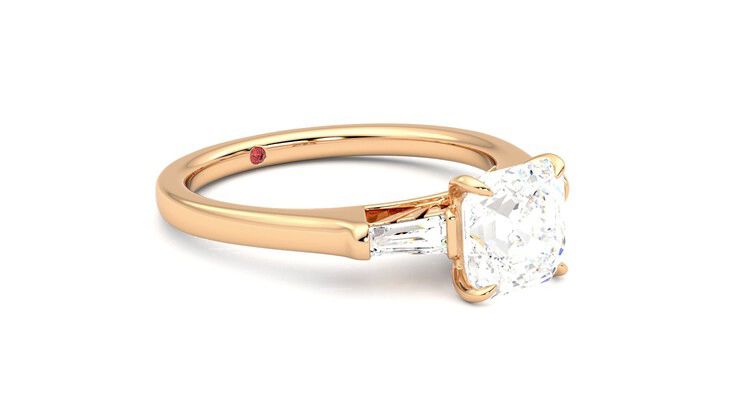 Taylor & Hart Mirror Asscher Engagement Ring 360 degree image 6