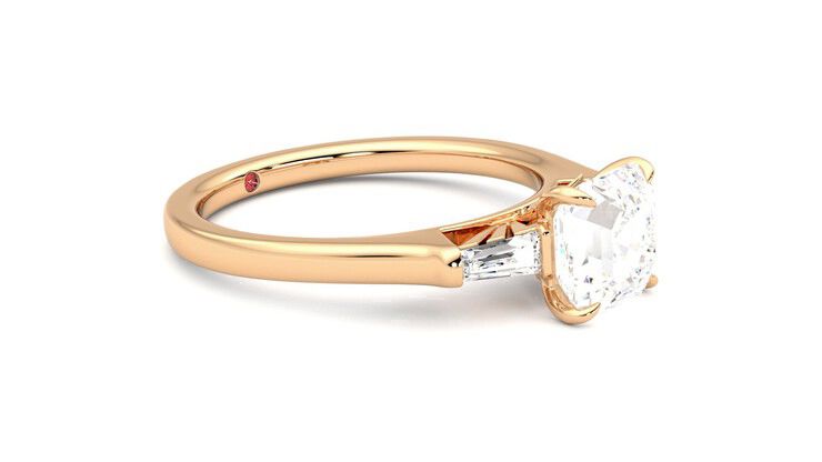 Taylor & Hart Mirror Asscher Engagement Ring 360 degree image 7