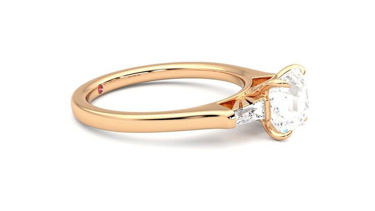 Taylor & Hart Mirror Asscher Engagement Ring 360 degree image 8