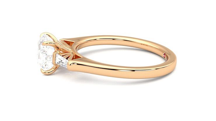 Taylor & Hart Mirror Asscher Engagement Ring 360 degree image 21