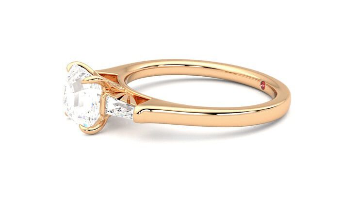 Taylor & Hart Mirror Asscher Engagement Ring 360 degree image 22